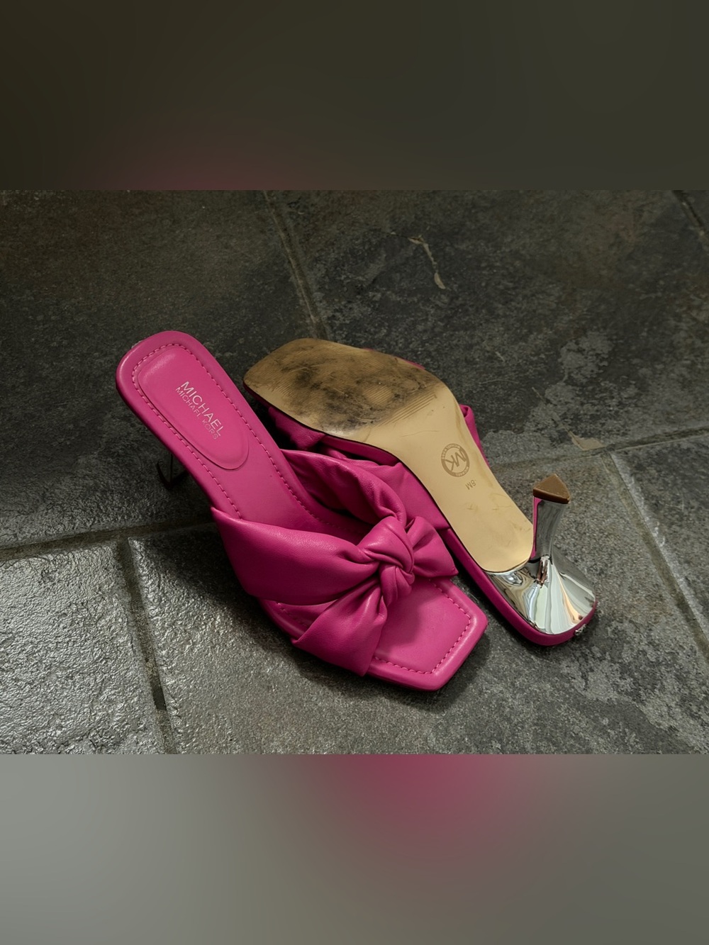 Michael Kors Elena Kitten Heeled Sandal hot pink 8M - Picture 7 of 7